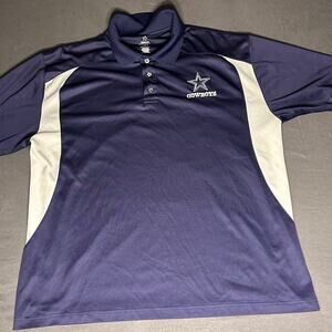 Dallas Cowboys Polo Shirt Men's XL Short Sleeve NFL Authentic Apparel Polyester